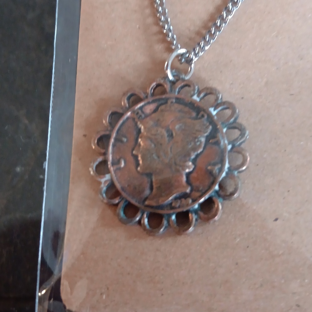 Mercury coin necklace